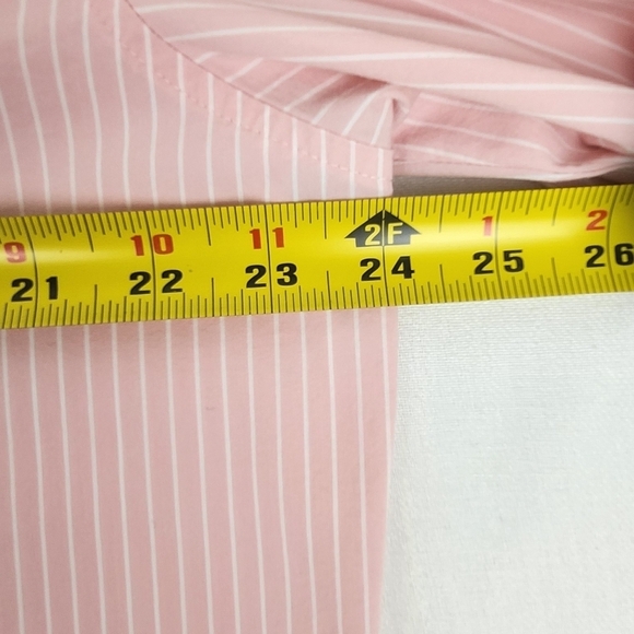 Vintage Chico's Design Pink And White Stripe Button Down Top. - Picture 6 of 8